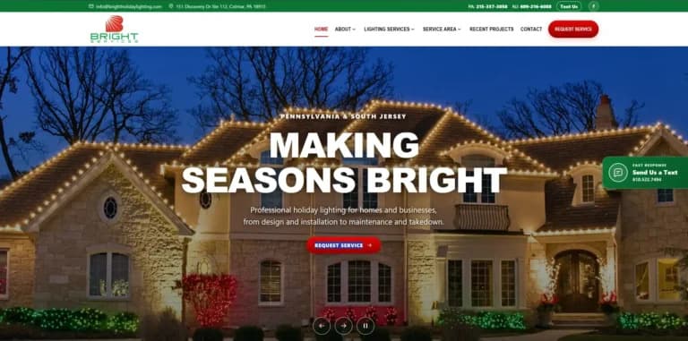 Bright Holiday Lighting Website